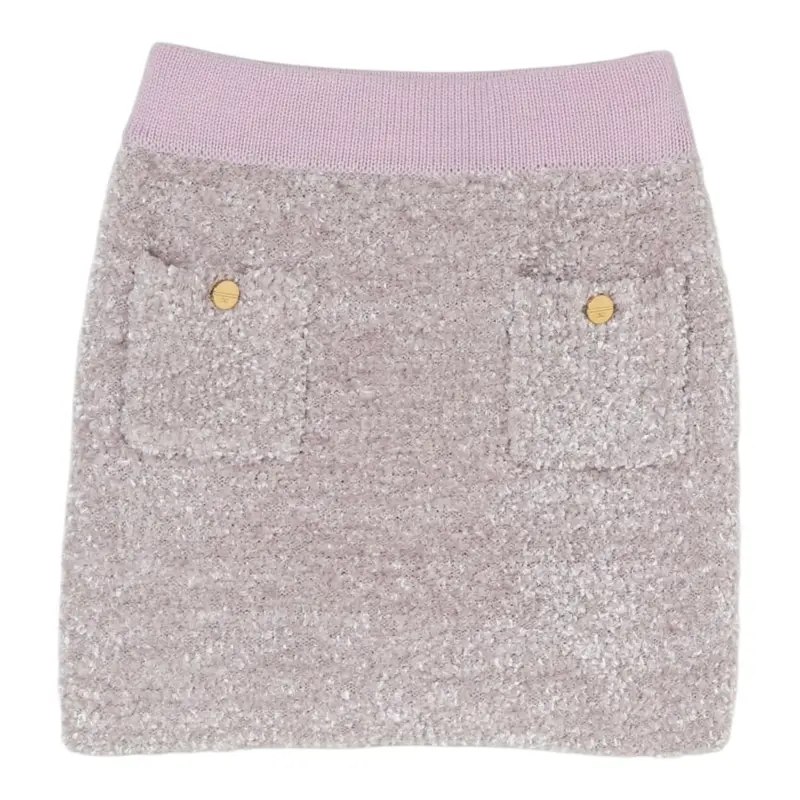 Elisabetta Franchi Gonna tinta unita con Elastico In Vita Rosa per Bambina