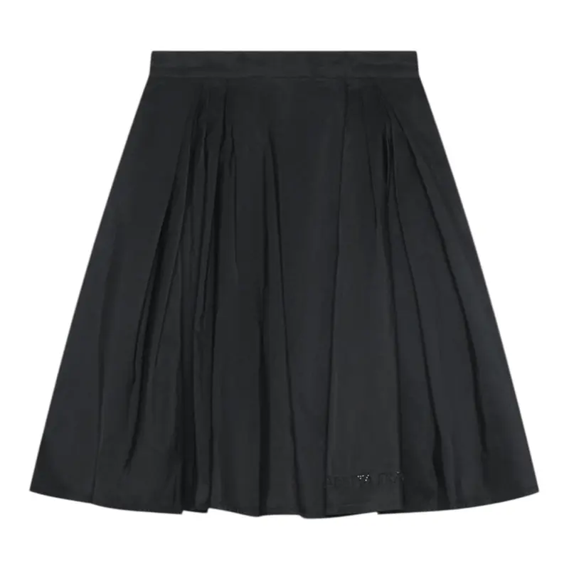 Elisabetta Franchi Gonna tinta unita con Logo Brillantinato Nero per Bambina