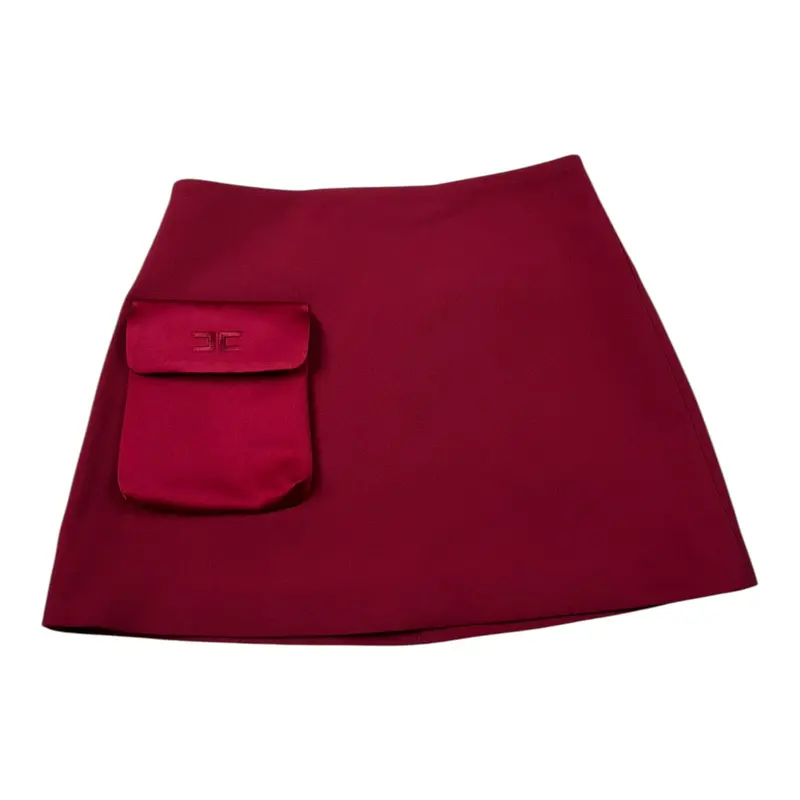 Elisabetta Franchi Gonna tinta unita con Tascone Bordeaux per Bambina