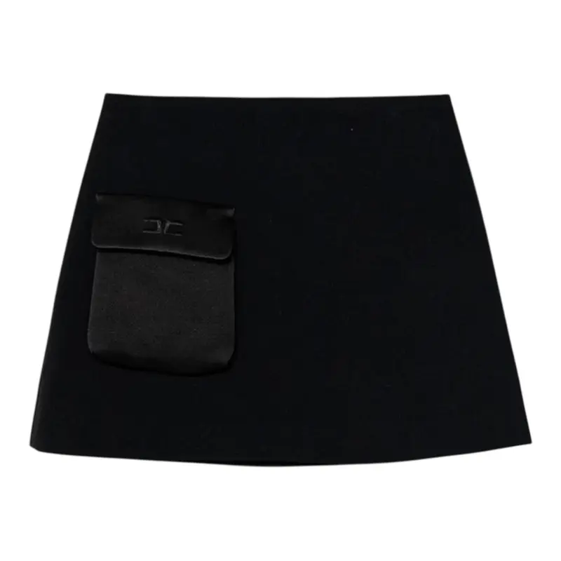 Elisabetta Franchi Gonna tinta unita con Tascone Nero per Bambina