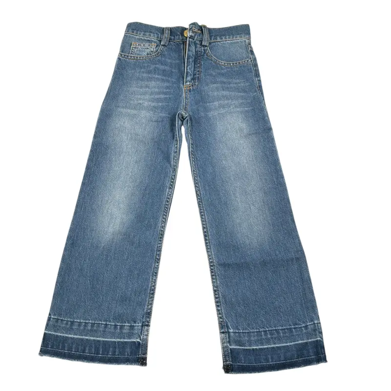 Elisabetta Franchi Jeans tinta unita con 5 Tasche Azzurro per Bambina