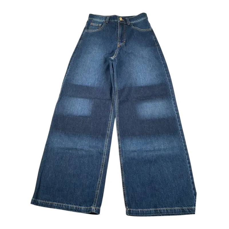 Elisabetta Franchi Jeans tinta unita Modello Palazzo Blu per Bambina