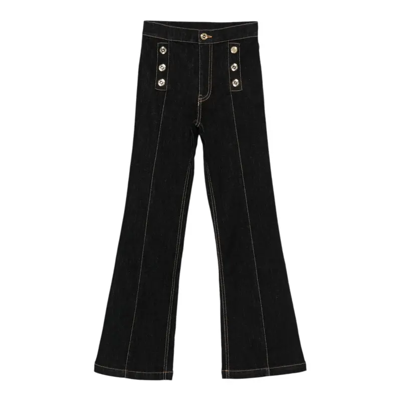 Elisabetta Franchi Jeans tinta unita Modello Zampa Blu per Bambina