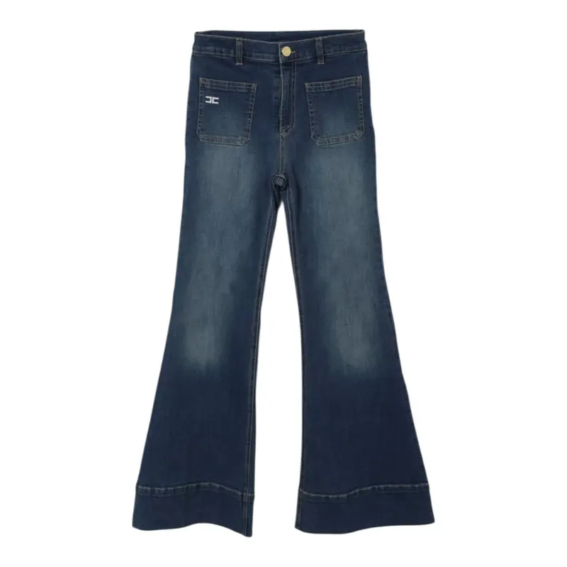 Elisabetta Franchi Jeans tinta unita Modello Zampa Blu per Bambina