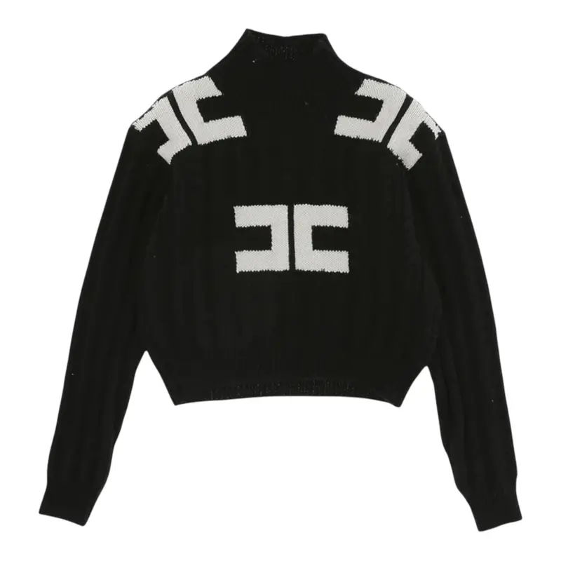 Elisabetta Franchi Maglia Mezzo Collo tinta unita Nero per Bambina