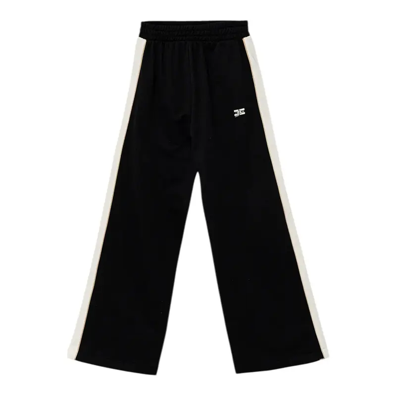 Elisabetta Franchi Pantalone tinta unita Modello Palazzo Nero per Bambina