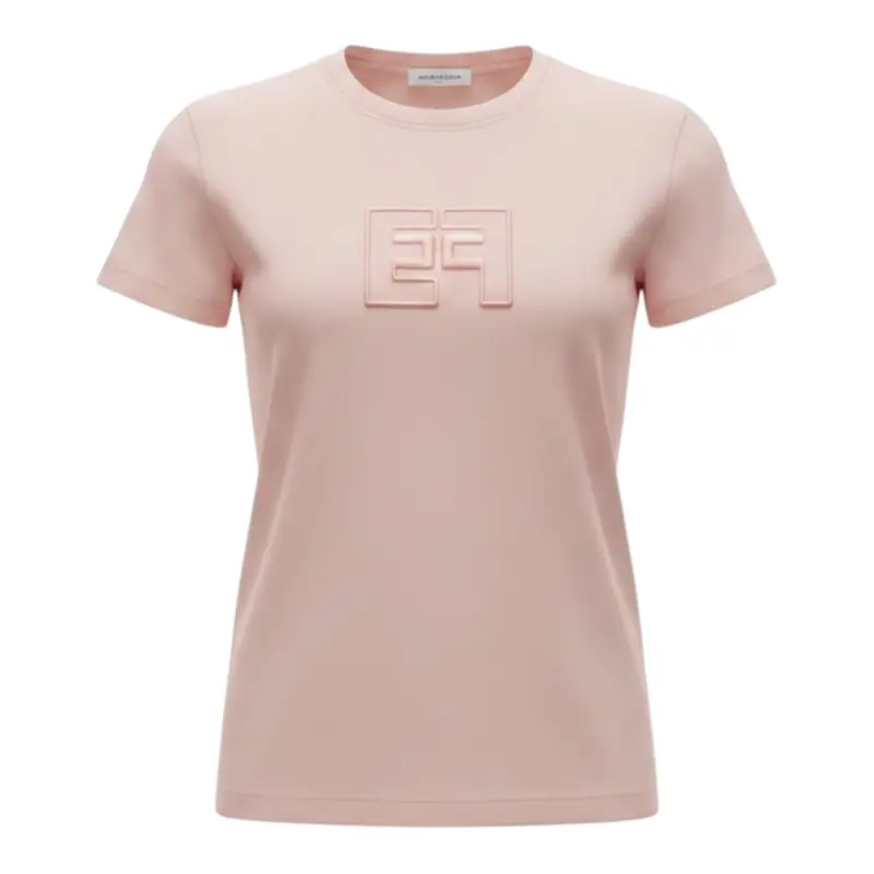 Elisabetta Franchi T-Shirt tinta unita con Logo Rosa per Bambina