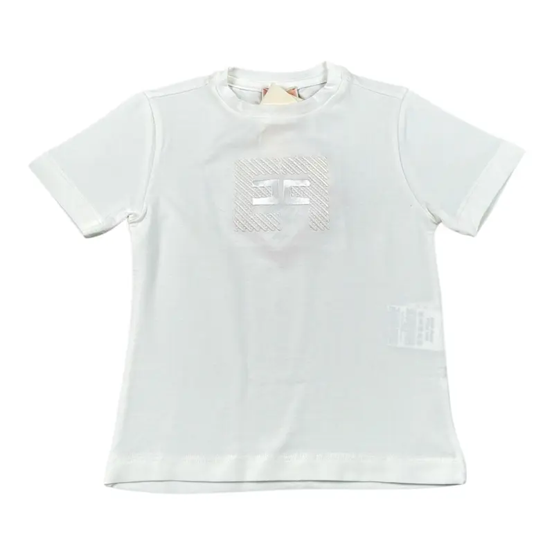 Elisabetta Franchi T-Shirt tinta unita Girocollo con Stampa Bianco per Neonata
