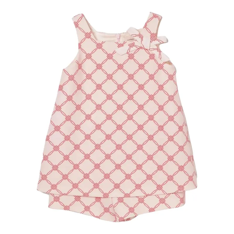 Elisabetta Franchi Tuta Giromanica tinta unita con Loghi Rosa per Bambina
