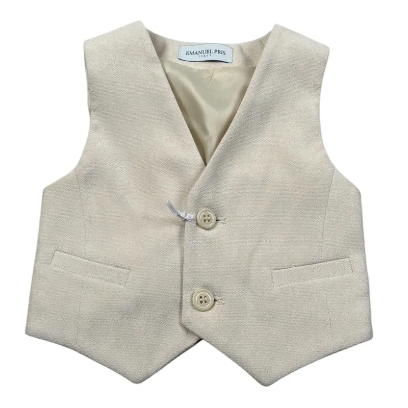 Emanuel Pris Gilet tinta unita In Camoscio Beige per Neonato