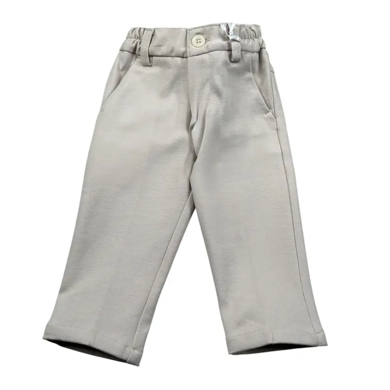 Emanuel Pris Pantalone tinta unita con Elastico In Vita Beige per Neonato