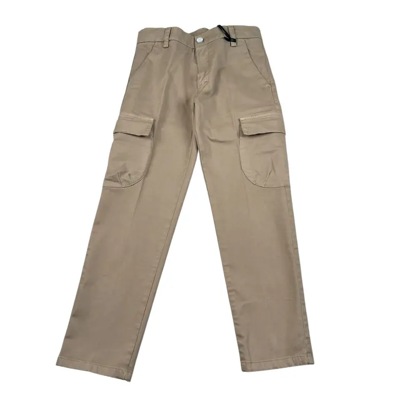Emanuel Pris Pantalone tinta unita con Girovita Regolabile Beige per Bambino
