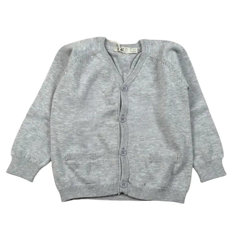 Emc Cardigan tinta unita con Bottoni Grigio per Neonato