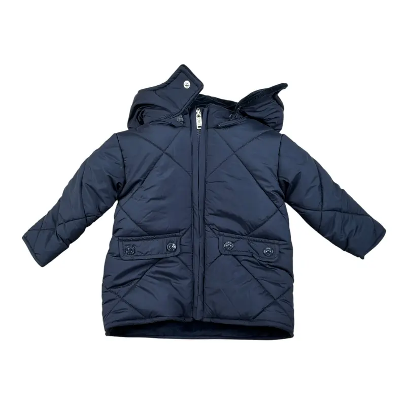 Emc Giubbino tinta unita con Zip E Cappuccio Blu per Neonato