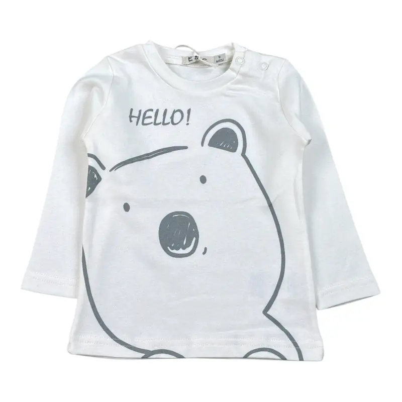 Emc Shirt Girocollo tinta unita con Stampa Bianco per Neonato