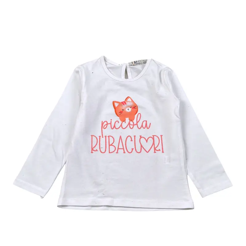 Emc Shirt tinta unita con Stampa Bianco per Neonata