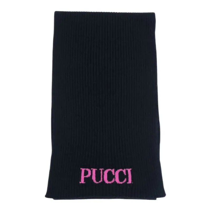 Emilio Pucci Sciarpa tinta unita con Stampa Nero per Bambina