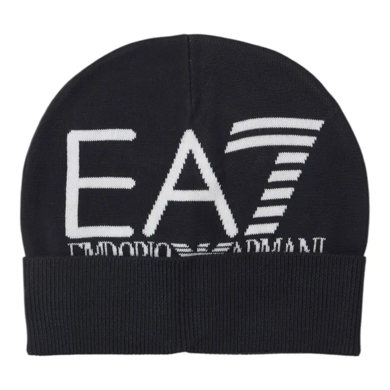 Emporio Armani Cappello tinta unita con Logo Blu per Bambino