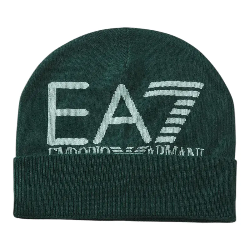 Emporio Armani Cappello tinta unita con Logo Verde per Bambino