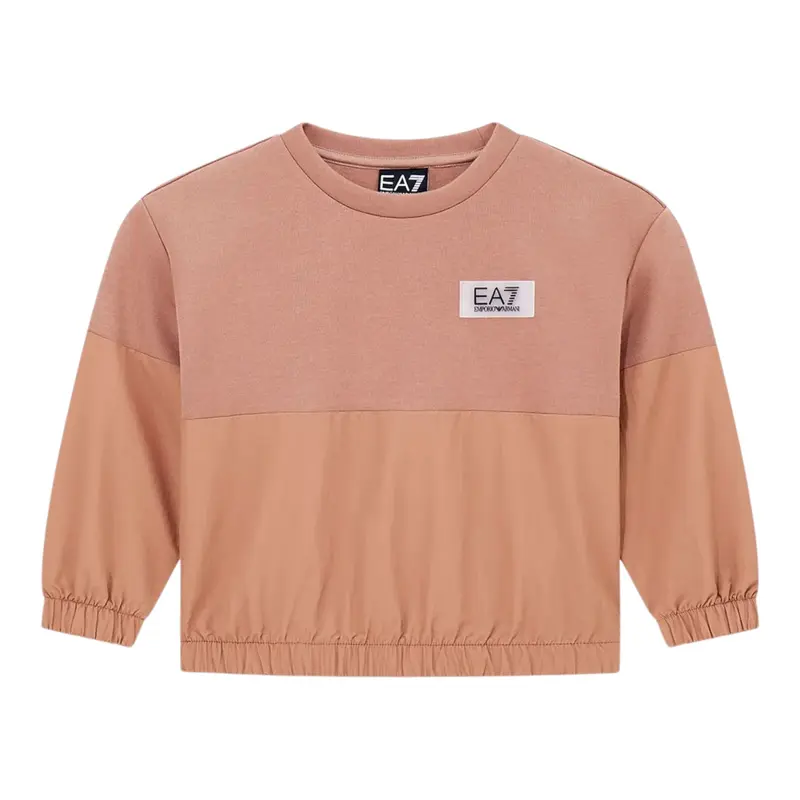Emporio Armani Completo 2 Pezzi Felpa-Pantalone tinta unita Beige per Bambino