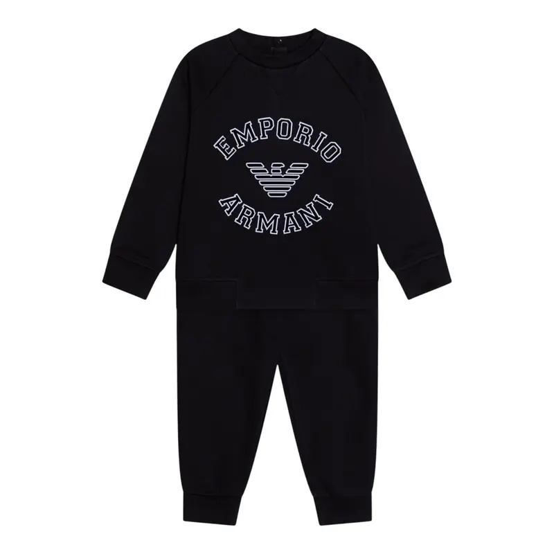Emporio Armani Completo Tuta 2Pz Felpa-Pantalone Blu per Bambino