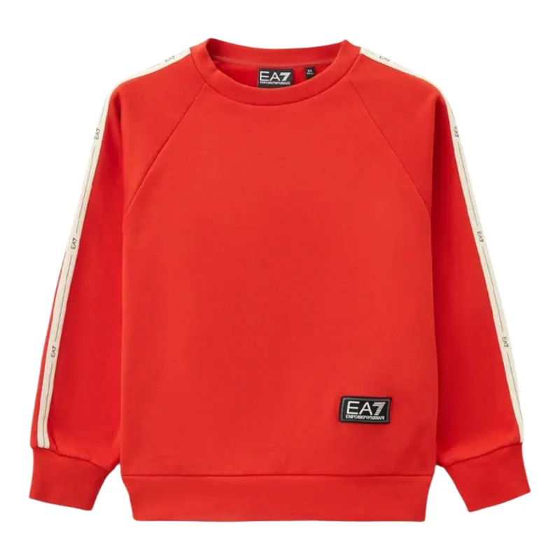 Emporio Armani Felpa Chiusa Girocollo tinta unita Rosso per Bambino