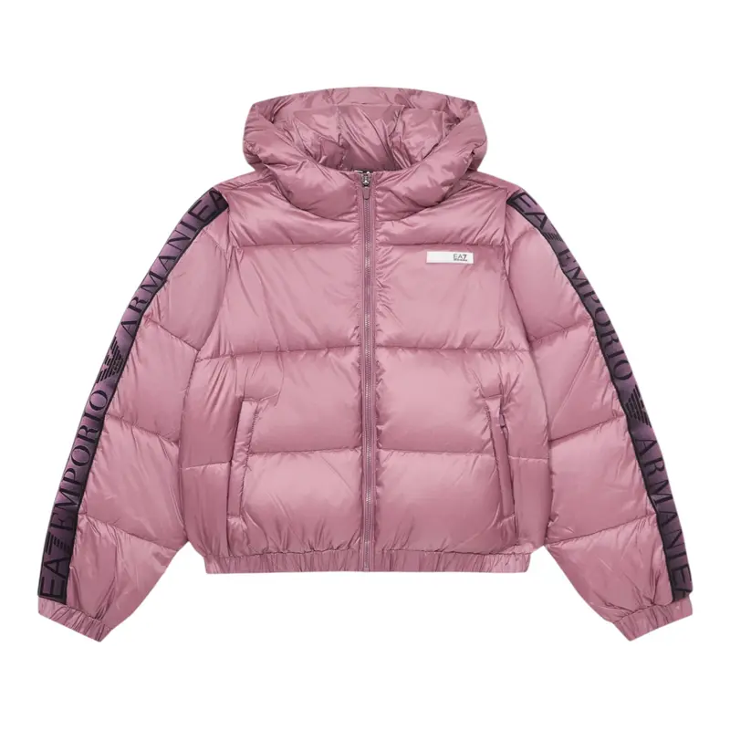 Emporio Armani Giubbino tinta unita con Cappuccio Rosa per Bambina