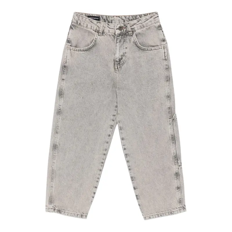 Emporio Armani Jeans tinta unita con Girovita Regolabile Grigio per Bambino