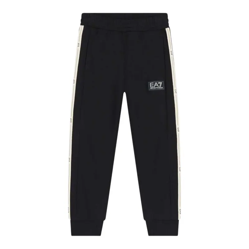 Emporio Armani Pantalone Modello Tuta tinta unita con Stampa Nero per Bambino