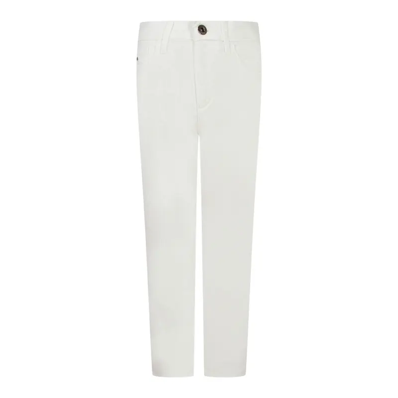 Emporio Armani Pantalone tinta unita con Logo Bianco per Bambino