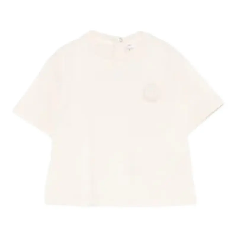 Emporio Armani T-Shirt Girocollo tinta unita Beige per Bambino