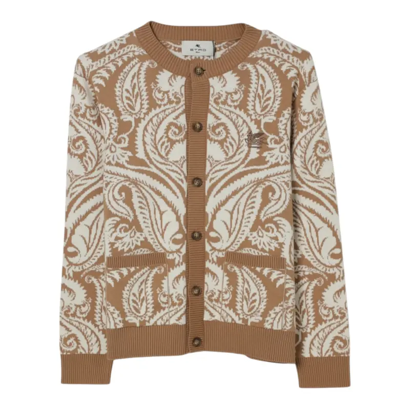 Etro Cardigan tinta unita con Stampa Bianco per Bambino
