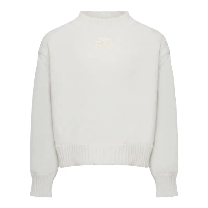 Etro Maglia tinta unita Mezzo Collo Panna per Bambino