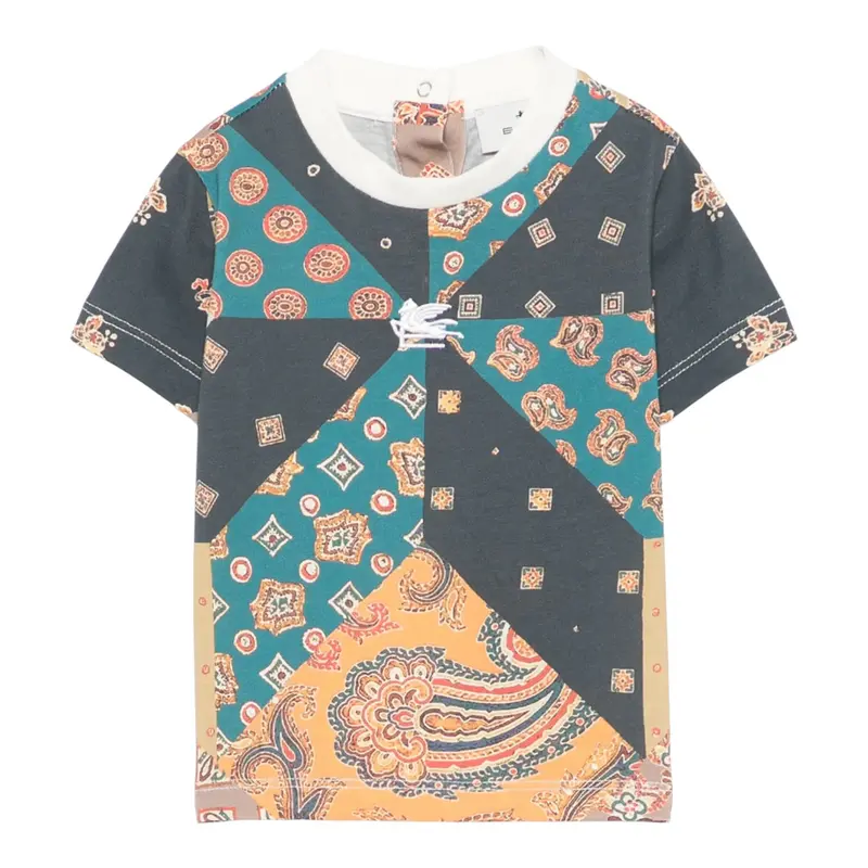 Etro T-Shirt Stampa Fantasia Multicolor per Neonato
