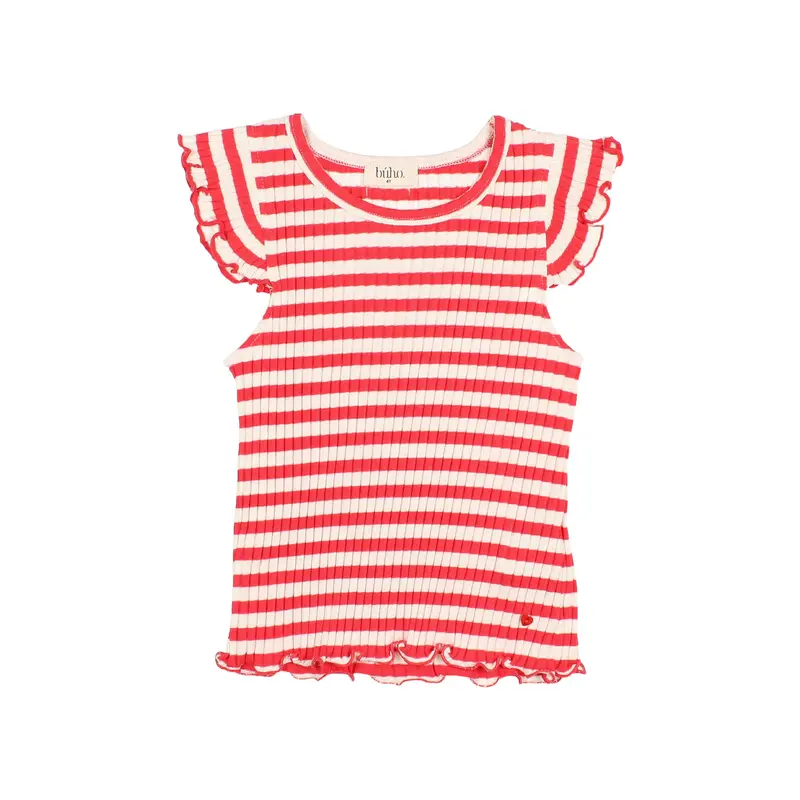 FANCY RIB T-SHIRT - RED