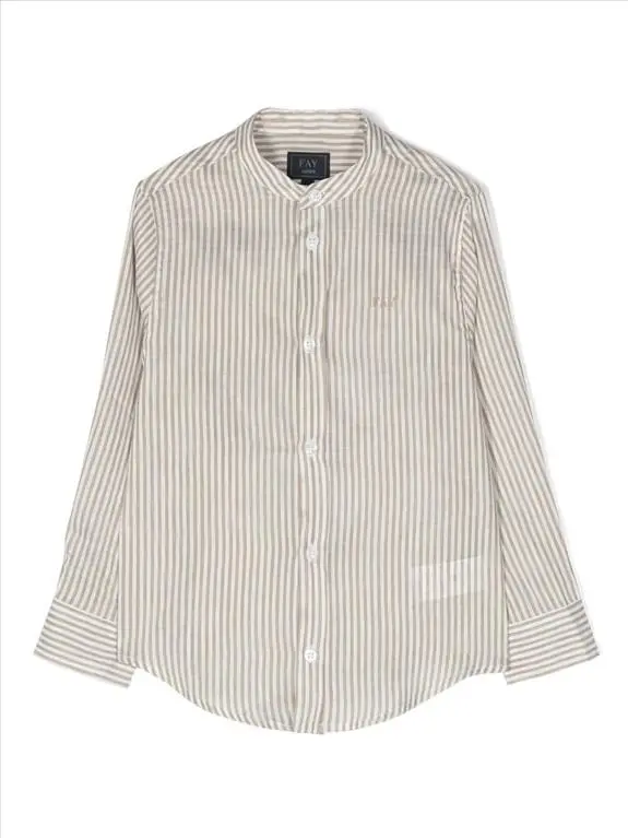 Fay camicia a righe bambino in misto lino