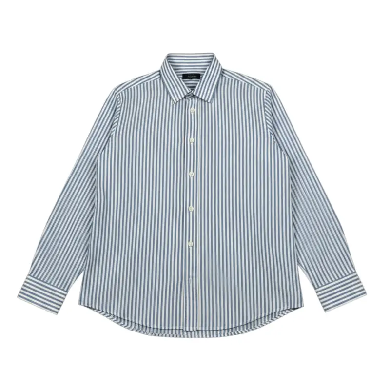 Fay Camicia Manica Lunga Fantasia A Righe Azzurro per Bambino