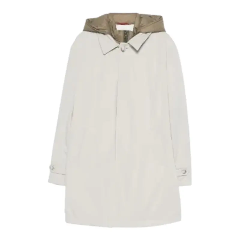 Fay Cappotto Bicolore con Cappuccio Beige per Bambino