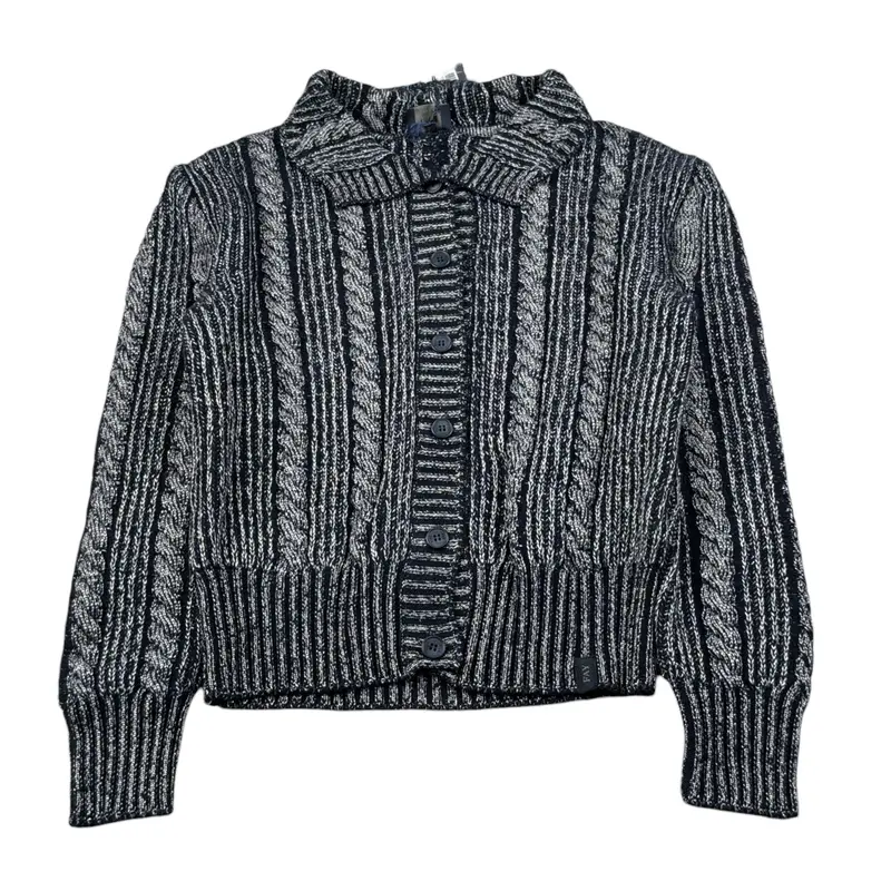 Fay Cardigan tinta unita Lurex Blu per Bambina