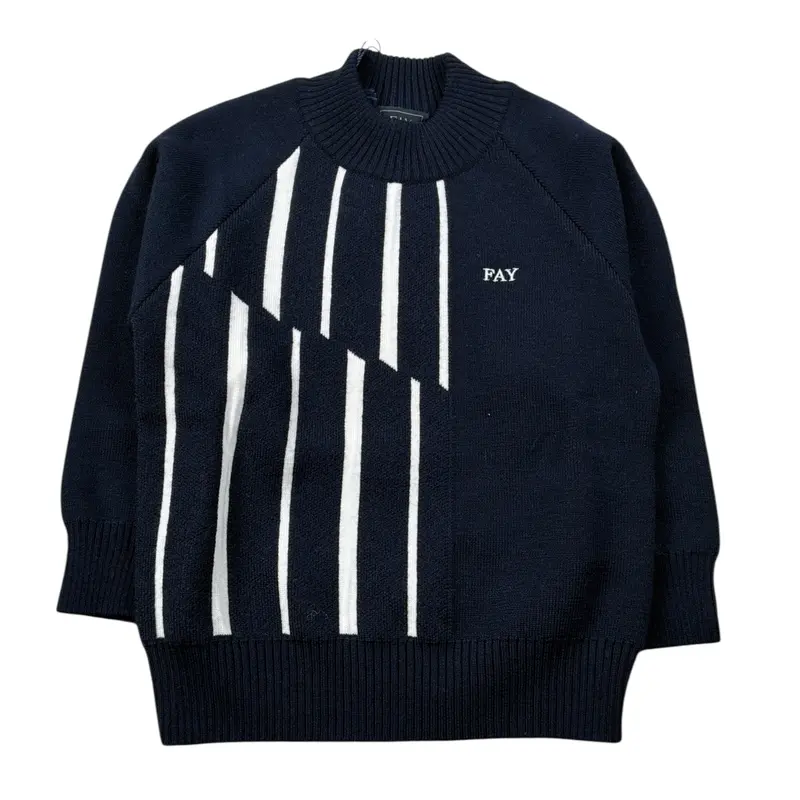 Fay Maglia Girocollo tinta unita con Logo Blu per Bambino