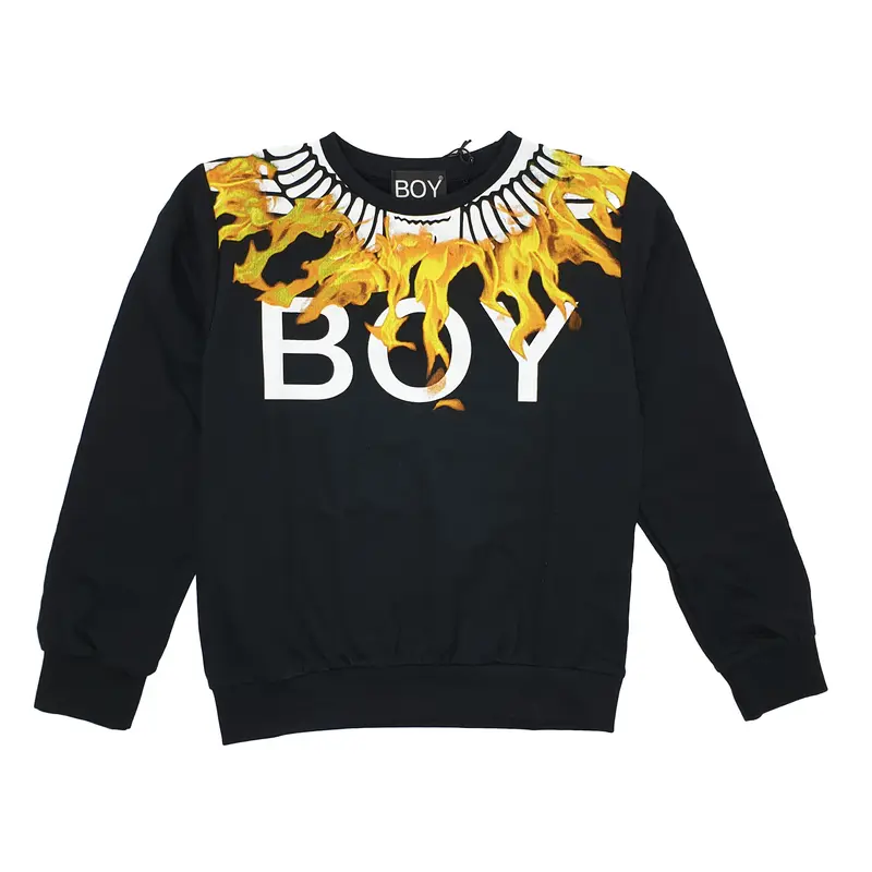 FELPA BAMBINO BOY LONDON CON FIAMME STAMPATE