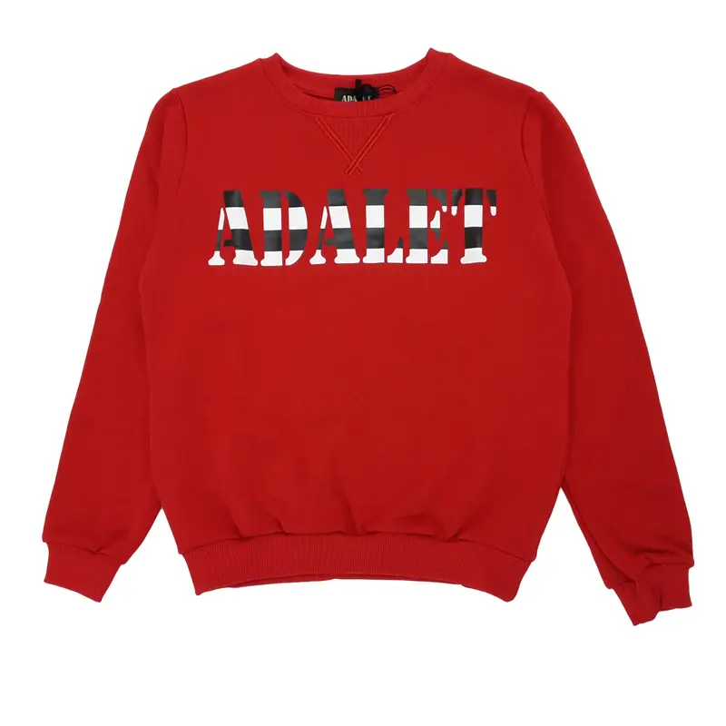 FELPA bambino in cotone garzato ROSSA con stampa multi-color ADALET