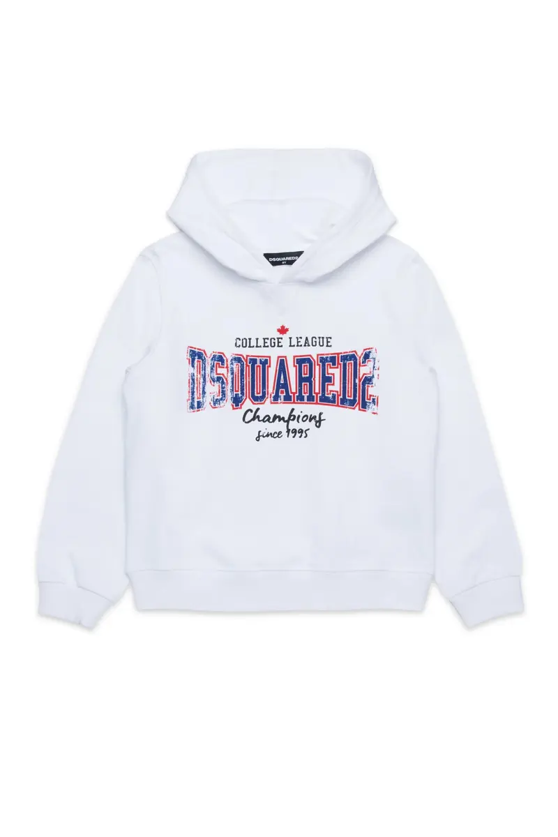 FELPA BIANCA COLLEGE DSQUARED2