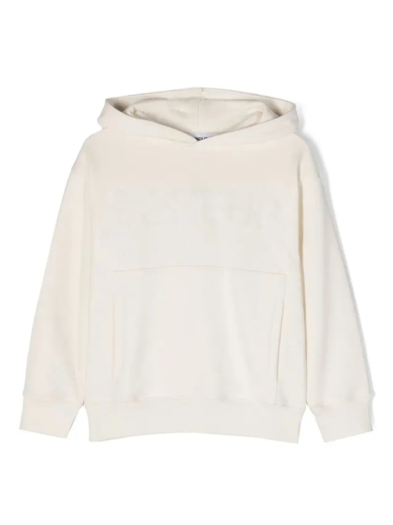 FELPA BIANCA CON CAPPUCCIO DONDUP