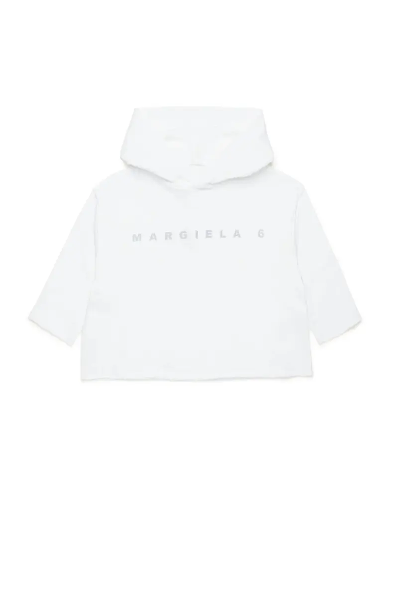 FELPA BIANCA  CON CAPPUCCIO MAISON MARGIELA