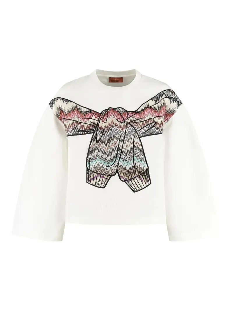 FELPA BIANCA CON FIOCCO MISSONI