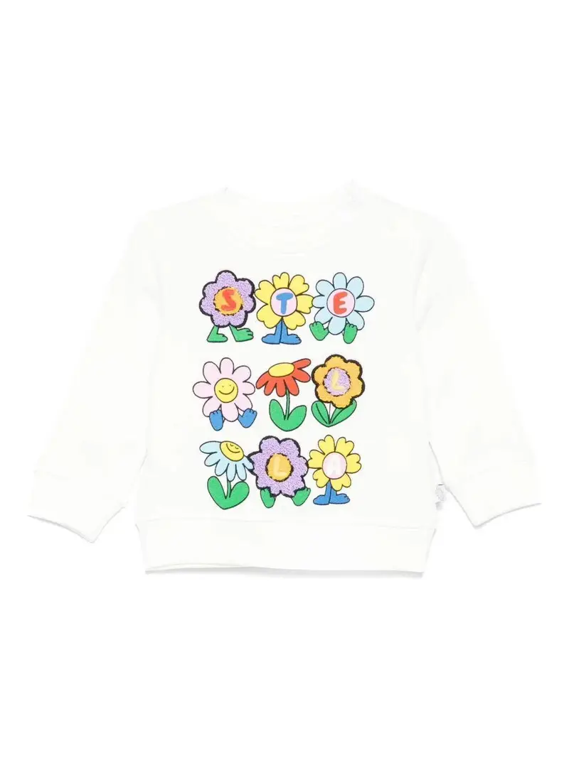 FELPA BIANCA CON FIORI COLORATI STELLA MCCARTNEY