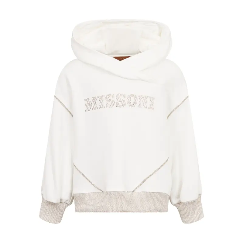 FELPA BIANCA CON LOGO CON STRASS MISSONI