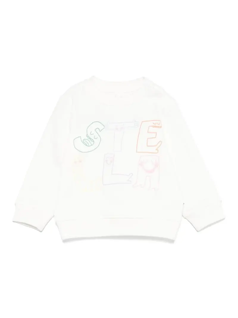 FELPA BIANCA CON LOGO MULTICOLOR STELLA MCCARTNEY