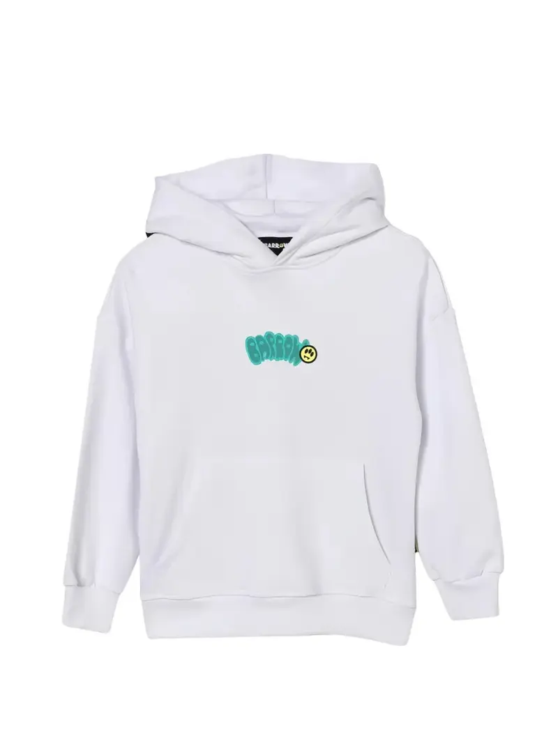 FELPA BIANCA CON LOGO SUL RETRO VERDE BARROW